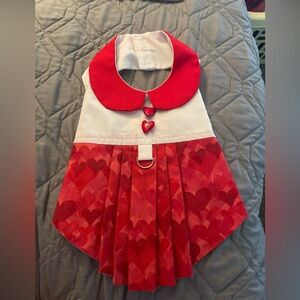 Handmade Red Heart Dog Dress